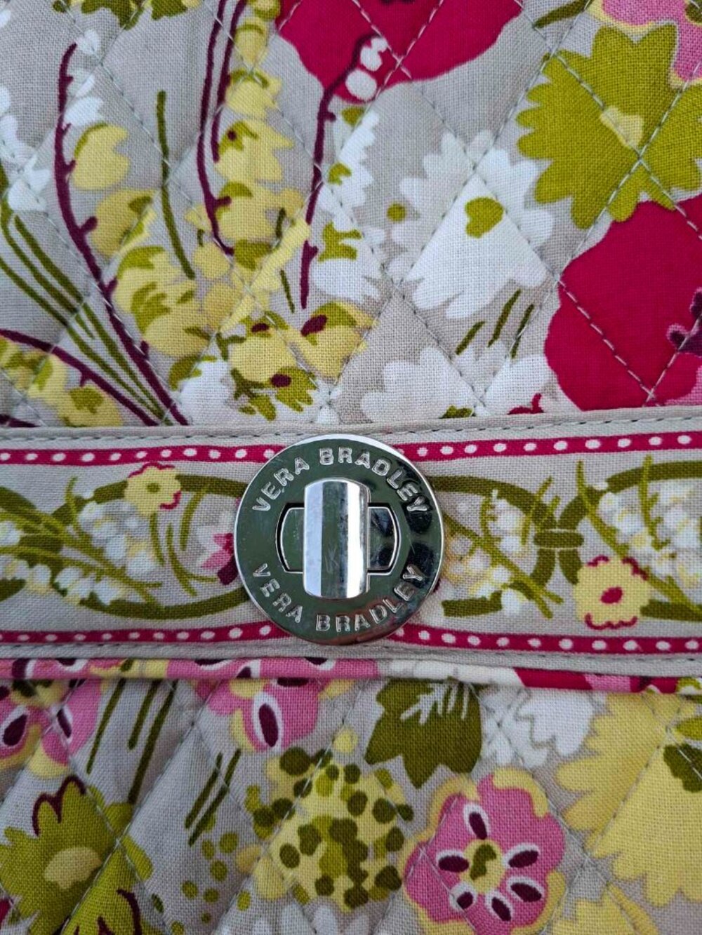 Vera Bradley Quilted Cotton Make Me Blush Floral Shoulder Bag - Picture 6 of 14